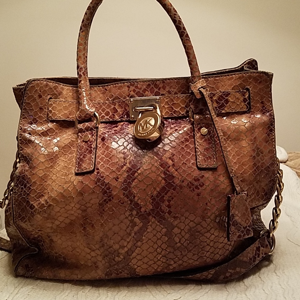 Michael Kors Croc Hamilton Satchel
